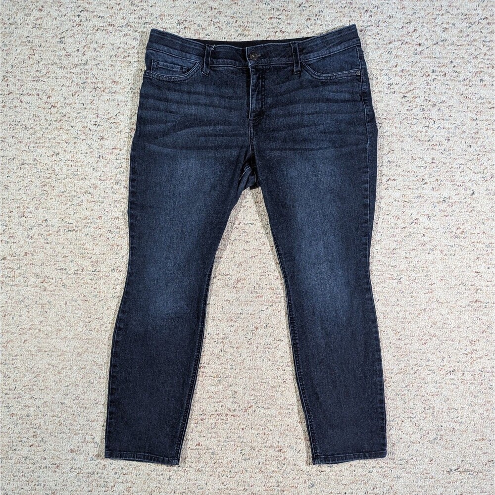 Liz Claiborne Blue Jeans Classic Petite Skinny Womens 16P Dark Wash Stretch